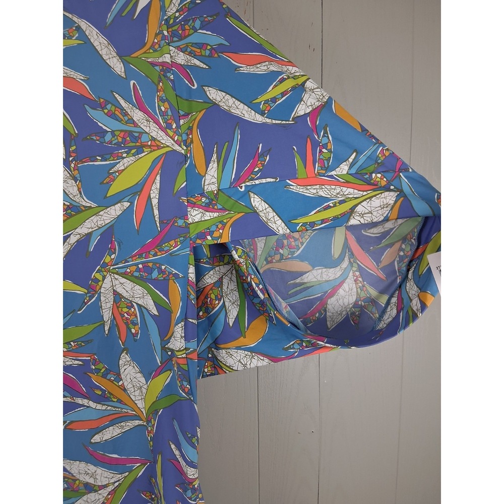 NEW Trina Turk Swim Spa Tunic Cover Up S Blue Kimono‎ Sleeve Resort MSRP $144 - Picture 3 of 11
